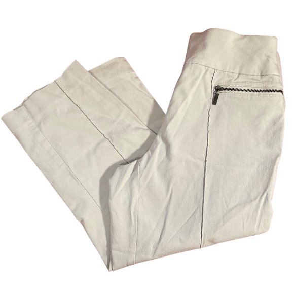 Beige Capri Pant w/ Crease Detail - Picture 1 of 2